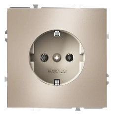 Изображение Розетка с заземлением Voltum S70 Metal, платина (механизм + накладка)